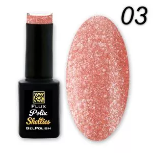 UV/LED Gel Polish Flux Polix Shellies -  03 pearly peach, 12ml
