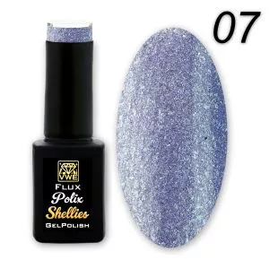 UV/LED Gel Polish Flux Polix Shellies -  07 pearly blueberry, 12ml