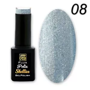 UV/LED Gel Polish Flux Polix Shellies -  08 pearly bleu, 12ml