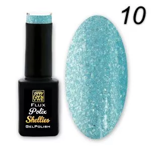 UV/LED Gel Polish Flux Polix Shellies -  10 pearly lagoon, 12ml