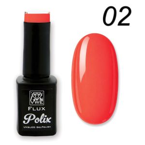 UV/LED Gel Polish Flux UV Polix - 02 orange red , 12ml