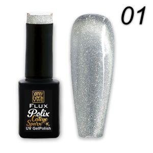 UV/LED Gel Polish Flux Polix Cateye Sparx -  01 silver sparx, 12ml