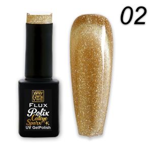 UV/LED Gel Polish Flux Polix Cateye Sparx -  02 gold sparx, 12ml