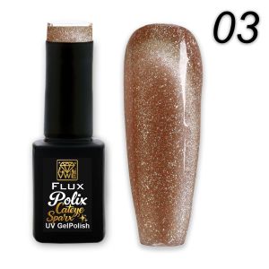 UV/LED Gel Polish Flux Polix Cateye Sparx -  03 bronze sparx, 12ml