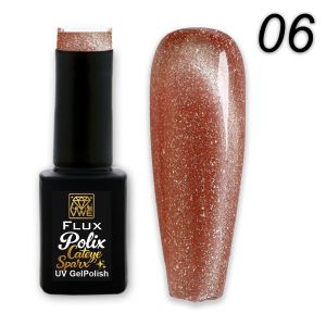 UV/LED Gel Polish Flux Polix Cateye Sparx -  06 caramel sparx, 12ml