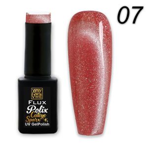 UV/LED Gel Polish Flux Polix Cateye Sparx -  07 peach sparx, 12ml
