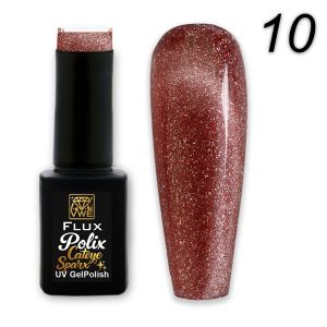 UV/LED Gel Polish Flux Polix Cateye Sparx -  10 choco sparx, 12ml
