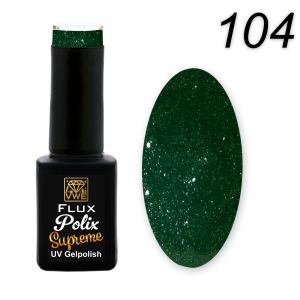 UV/LED Gel Polish Flux Polix Supreme - 104 sparkling moss, 12ml