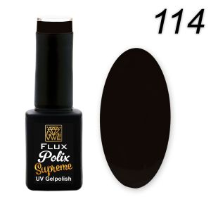 UV/LED Gel Polish Flux Polix Supreme - 114 black chocolate, 12ml