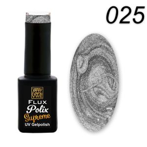 UV/LED Gel Polish Flux Polix Supreme - 025 glamour silver, 12ml