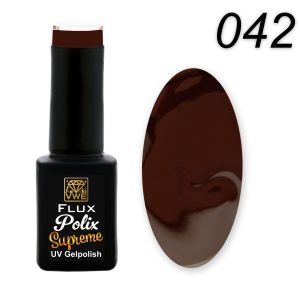 UV/LED Gel Polish Flux Polix Supreme - 042 dark chocolate, 12ml