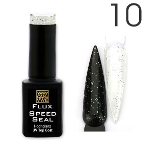 UV/LED Gel Flux Speed Seal - 010 glitter holo silver, 12ml