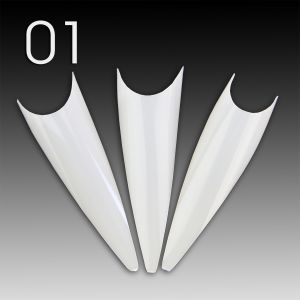 Stiletto Nail Tips - milky white - 01
