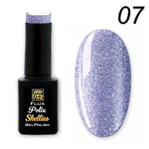 UV/LED Gel Polish Flux Polix Shellies -  07 pearly blueberry, 12ml