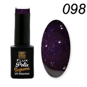 UV/LED Gel Polish Flux Polix Supreme - 098 victorian plum sparks, 12ml