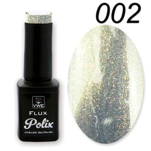 UV/LED Gel Polish - Flux Polix Effects  - 002 space particle gold, 12ml