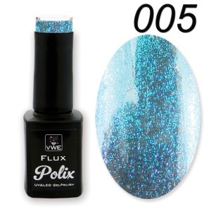 UV/LED Gel Polish - Flux Polix Effects  - 005 space particle blue (blau), 12ml