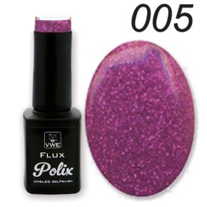 UV/LED Gel Polish - Flux Polix Glitter, 12ml - 005 Pure Glitter Fuchsia
