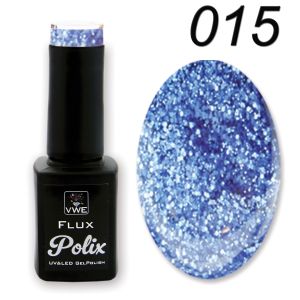 UV/LED Gel Polish - Flux Polix Glitter - 015 sky blue glitter, 12ml