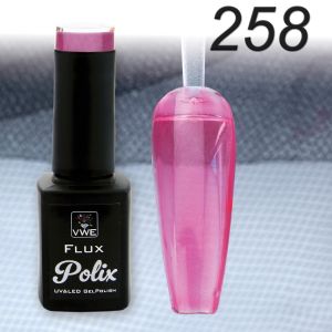 UV/LED Gel Polish Flux UV Polix - 258 glass rosa, 12ml
