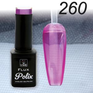 UV/LED Gel Polish Flux UV Polix - 260 glass magenta, 12ml