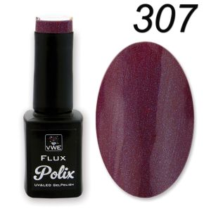 UV/LED Gel Polish Flux UV Polix - 307 bordeaux aurora blue, 12ml