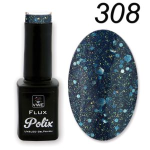 UV/LED Gel Polish Flux UV Polix - 308 glam night, 12ml