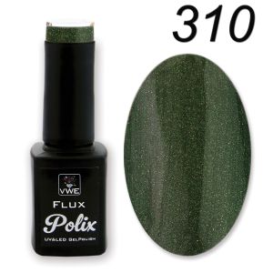 UV/LED Gel Polish Flux UV Polix - 310 jungle aurora silver, 12ml