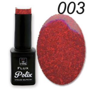 UV/LED Gel Polish - Flux Polix Glitter - 003 pure glitter rot, 12ml