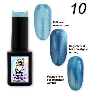 UV/LED Gel Polish Flux Polix Jelly Crystal Cateye -  10 crystal sky, 12ml