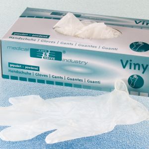 Vinyl puderfrei Handschuhe