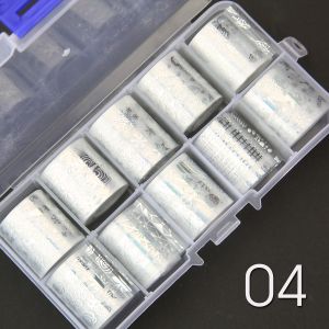 Nail Art Foil Transfer Box Sets - 04 TRANSPARENT SILVER