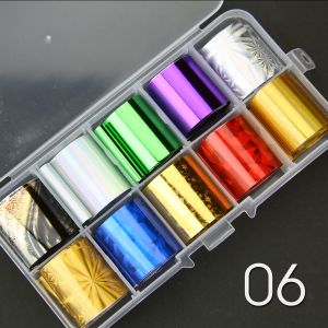 Nail Art Foil Transfer Box Sets - 06 PRISMATIC COLOUR MIX