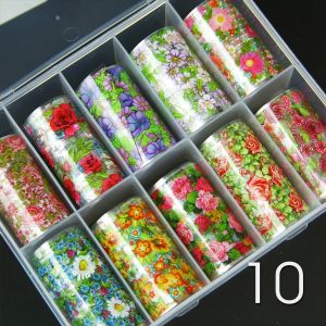 Nail Art Foil Transfer Set - 10 small flowers