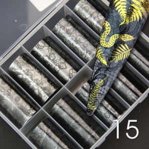 Nail Art Foil Transfer Set - 15 black lace