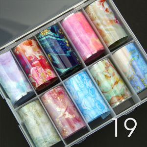 Nail Art Foil Transfer Set - 19 Marble