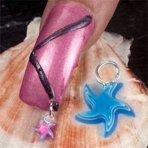 Nail Art Nailpiercing Rainbow Seesterne