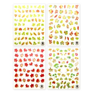 Nagelsticker-Set Herbstblätter- Metallic-Effekt
