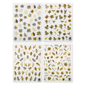 Nagelsticker-Set Goldener Herbst – mit Goldeffektfolie
