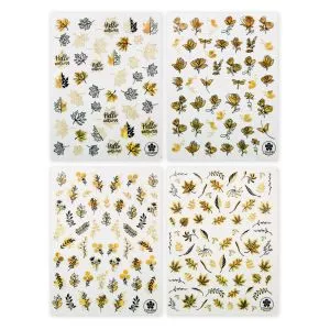 Nagelsticker-Set Goldener Herbst – mit Goldeffektfolie