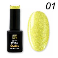 UV/LED Gel Polish Flux Polix Shellies -  01 pearly lemon, 12ml
