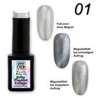UV/LED Gel Polish Flux Polix Jelly Crystal Cateye -  01 crystal silver, 12ml