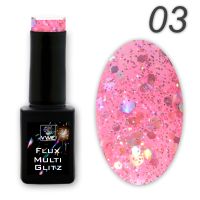 UV/LED Gel Polish Flux UV Polix Multi Glitz - 03 pink glitz, 12ml