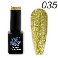 UV/LED Gel Polish Flux UV Polix Glam Cabana - 35 fine gold, 12ml