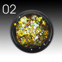 PopArt Glitterkonfetti - 02 Schmetterling Sterne gold/Silber