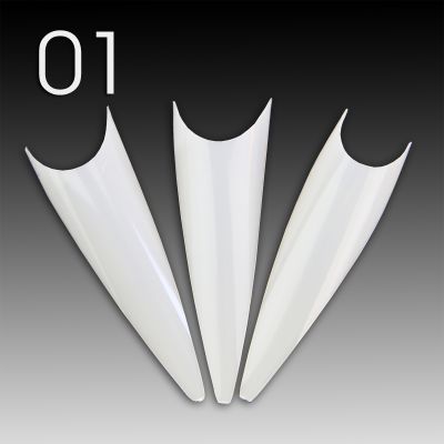 Stiletto Nail Tips - milky white - 01
