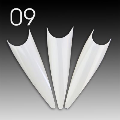 Stiletto Nail Tips - milky white - 09 (smallest)