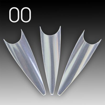 Stiletto Nail Tips - clear - 00 (largest)