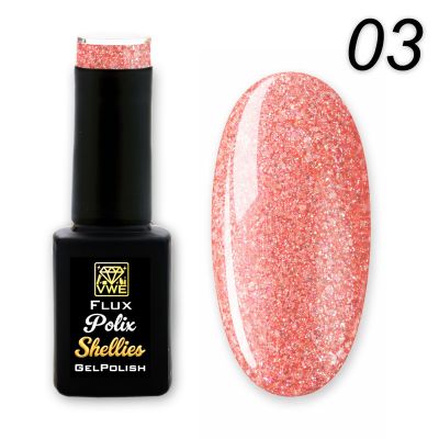 UV/LED Gel Polish Flux Polix Shellies -  03 pearly peach, 12ml