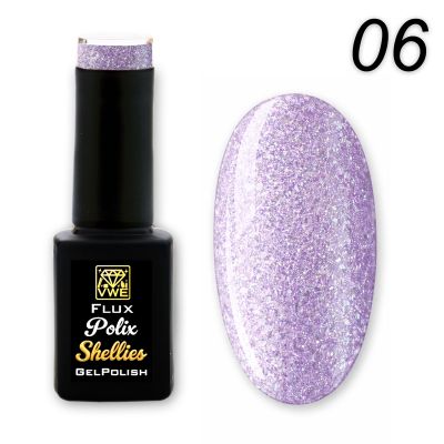 UV/LED Gel Polish Flux Polix Shellies -  06 pearly lilac, 12ml